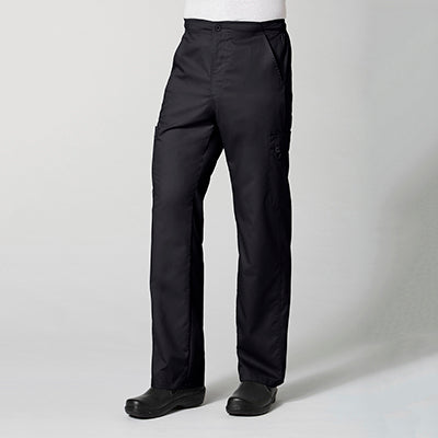 EON 8308 Men Half Elastic Fly Front 8-Pocket Cargo Pant Black