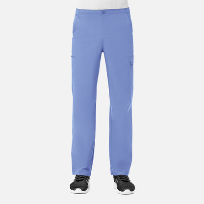 EON 8308 Men Half Elastic Fly Front 8-Pocket Cargo Pant Ceil Blue