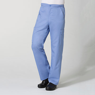 EON 8308 Men Half Elastic Fly Front 8-Pocket Cargo Pant Ceil Blue