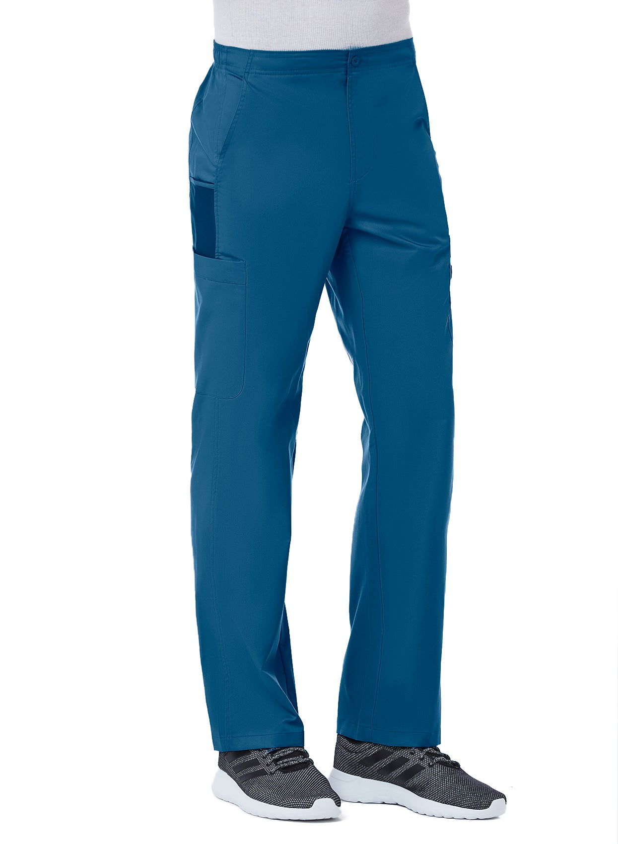 EON 8308 Men Half Elastic Fly Front 8-Pocket Cargo Pant Caribbean Blue