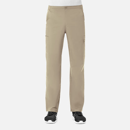 EON 8308 Men Half Elastic Fly Front 8-Pocket Cargo Pant Khaki