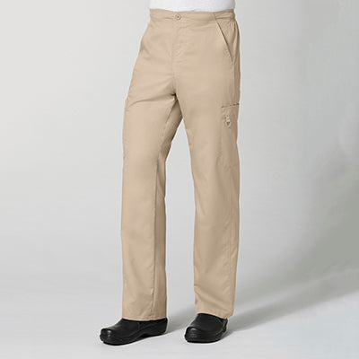 EON 8308 Men Half Elastic Fly Front 8-Pocket Cargo Pant Khaki