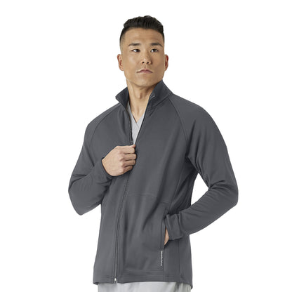 Layers 8309 Men's Fleece Full Zip Jacket Pewter Model Image Front | Wink