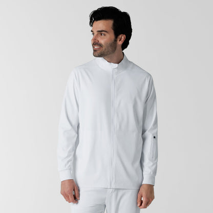 Boundless 8351 Men's Warm Up Scrub Jacket White Model Image Front | Wink