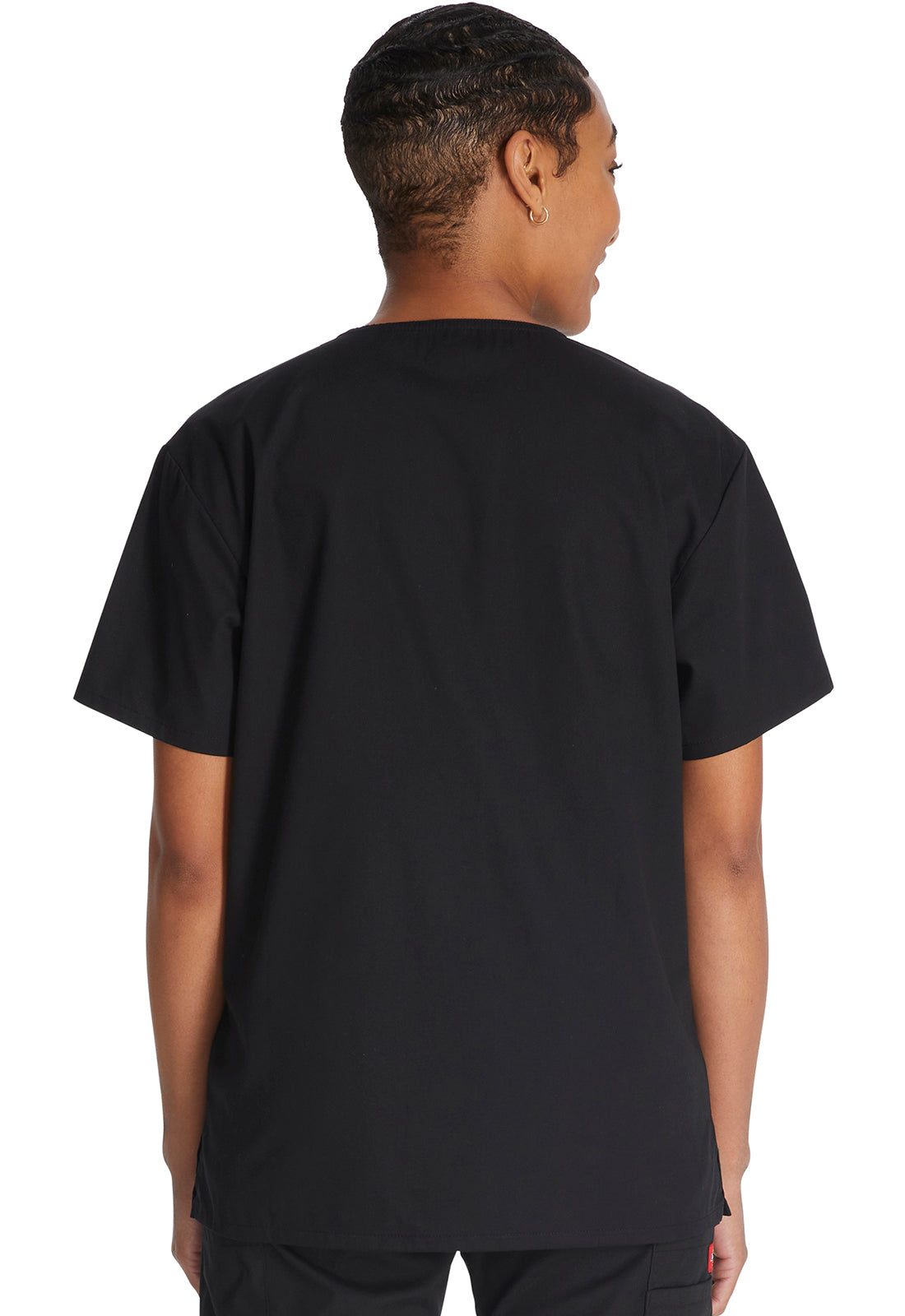 EDS Signature 83706 Unisex Tuckable V-Neck Top Black Model Image Back | Dickies