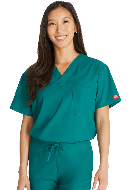 EDS Signature 83706 Unisex Unisex Tuckable V-Neck Scrub Top Hunter Green