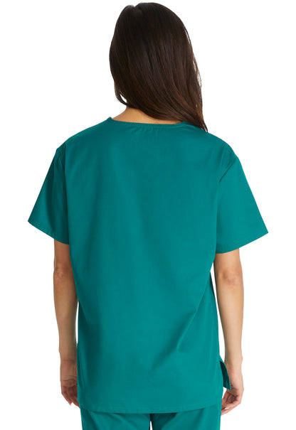 EDS Signature 83706 Unisex Tuckable V-Neck Top Hunter Green Model Image Back | Dickies