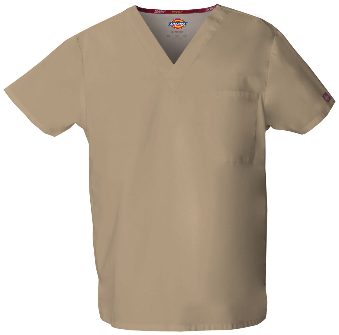 EDS Signature 83706 Unisex Tuckable V-Neck Top Dark Khaki Model Image Front | Dickies