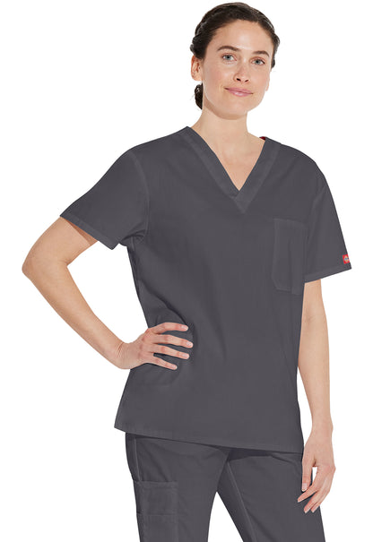 EDS Signature 83706 Unisex Unisex Tuckable V-Neck Scrub Top Pewter