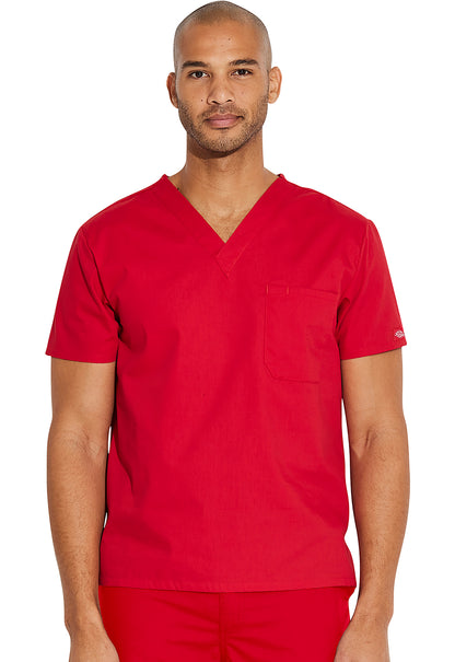 EDS Signature 83706 Unisex Tuckable V-Neck Top Red Model Image Front | Dickies