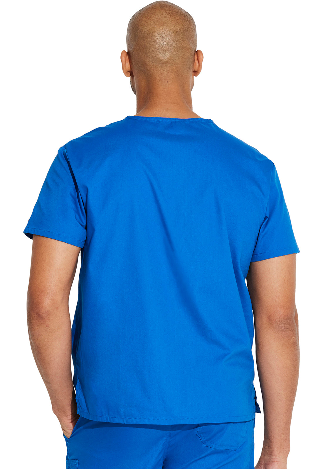 EDS Signature 83706 Unisex Tuckable V-Neck Top Royal Model Image Back | Dickies