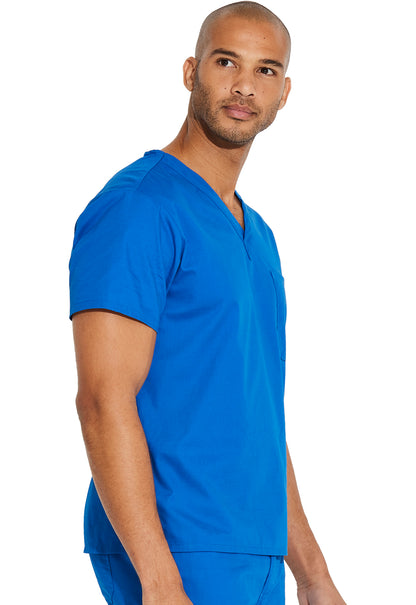 EDS Signature 83706 Unisex Tuckable V-Neck Top Royal Model Image Left Side | Dickies