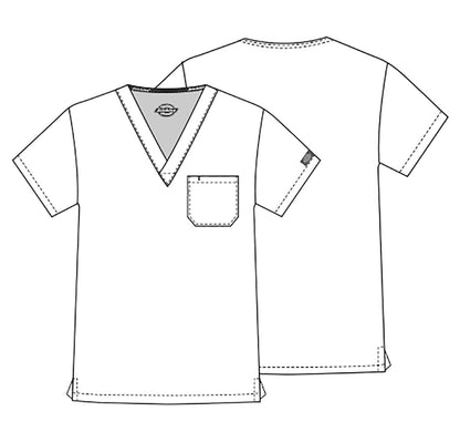 EDS Signature 83706 Unisex Unisex Tuckable V-Neck Scrub Top Pewter