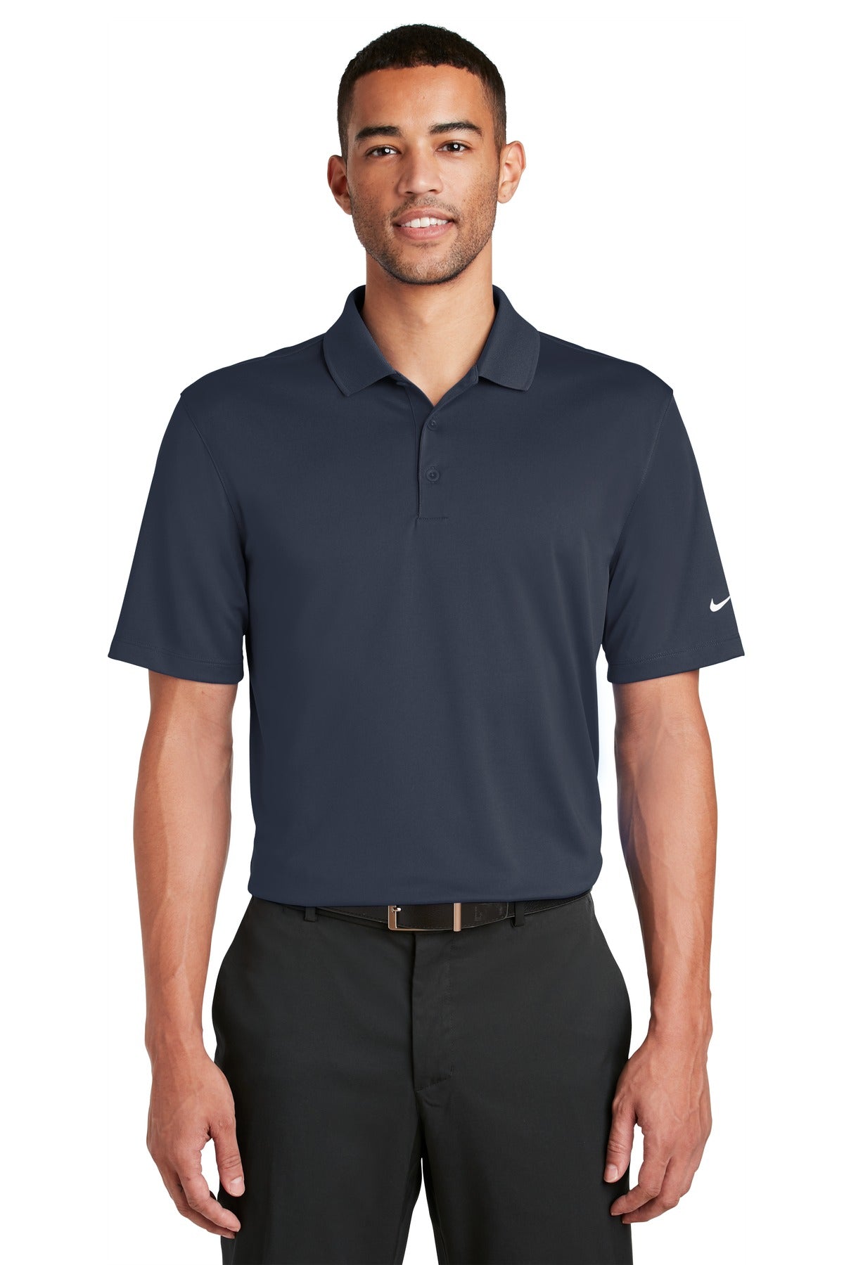 Nike Dri-FIT Classic Fit Players Polo with Flat Knit Collar. 838956 Navy