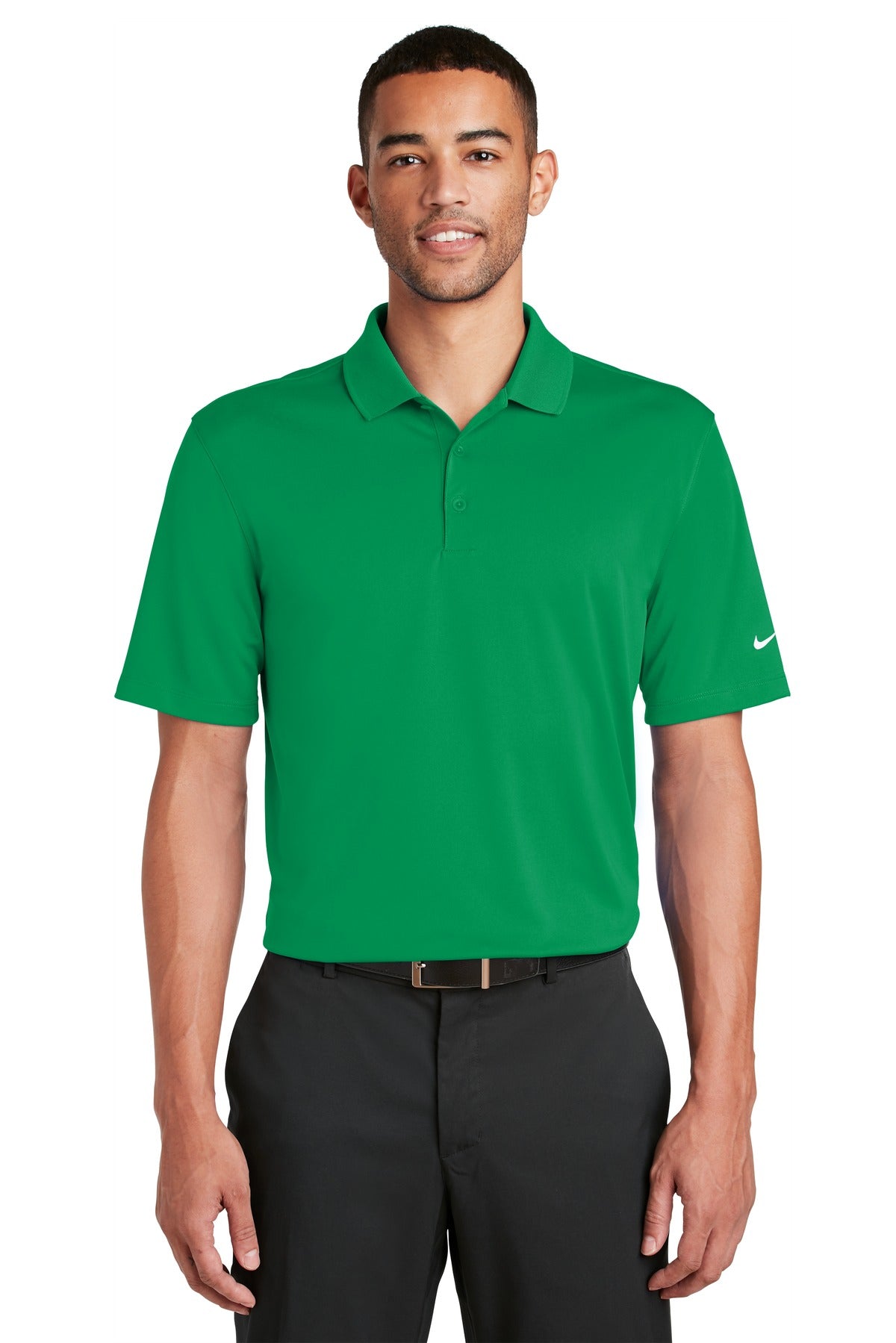 Nike Dri-FIT Classic Fit Players Polo with Flat Knit Collar. 838956 Pine Green