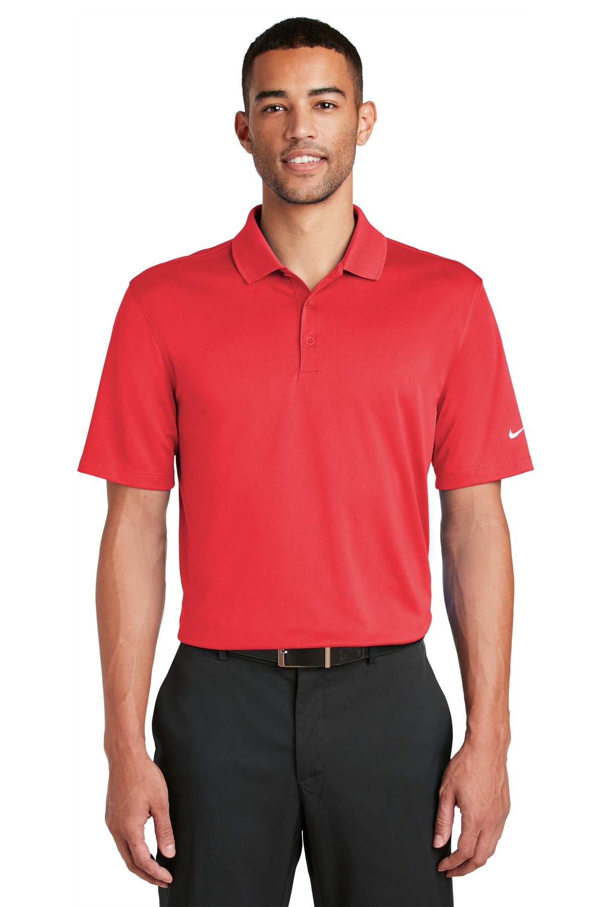 Nike Dri-FIT Classic Fit Players Polo with Flat Knit Collar. 838956 University Red