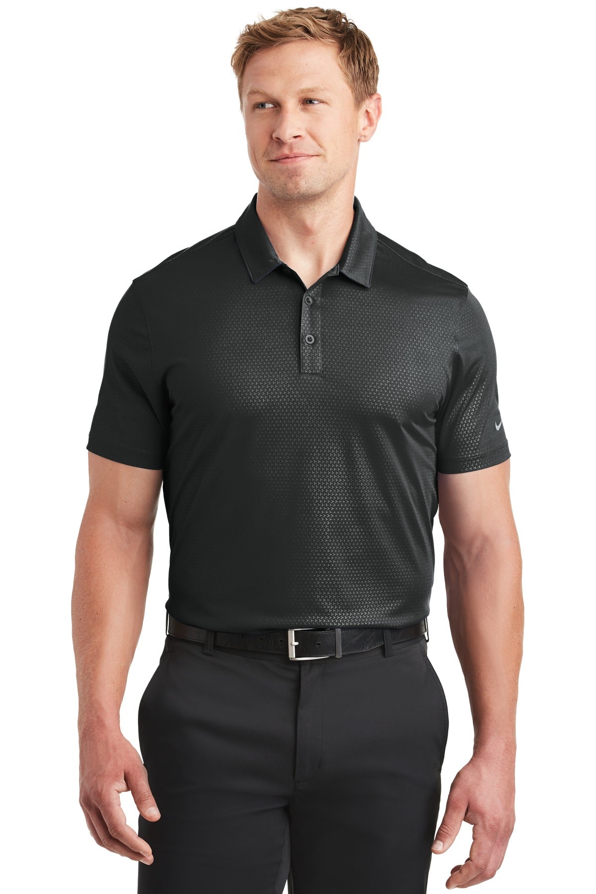 Nike Dri-FIT Embossed Tri-Blade Polo. 838964 Black