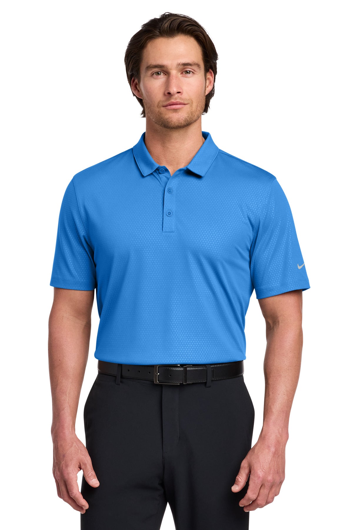 Nike Dri-FIT Embossed Tri-Blade Polo 838964 Brisk Blue
