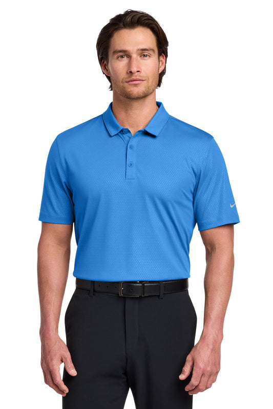 Nike Dri-FIT Embossed Tri-Blade Polo 838964 Brisk Blue