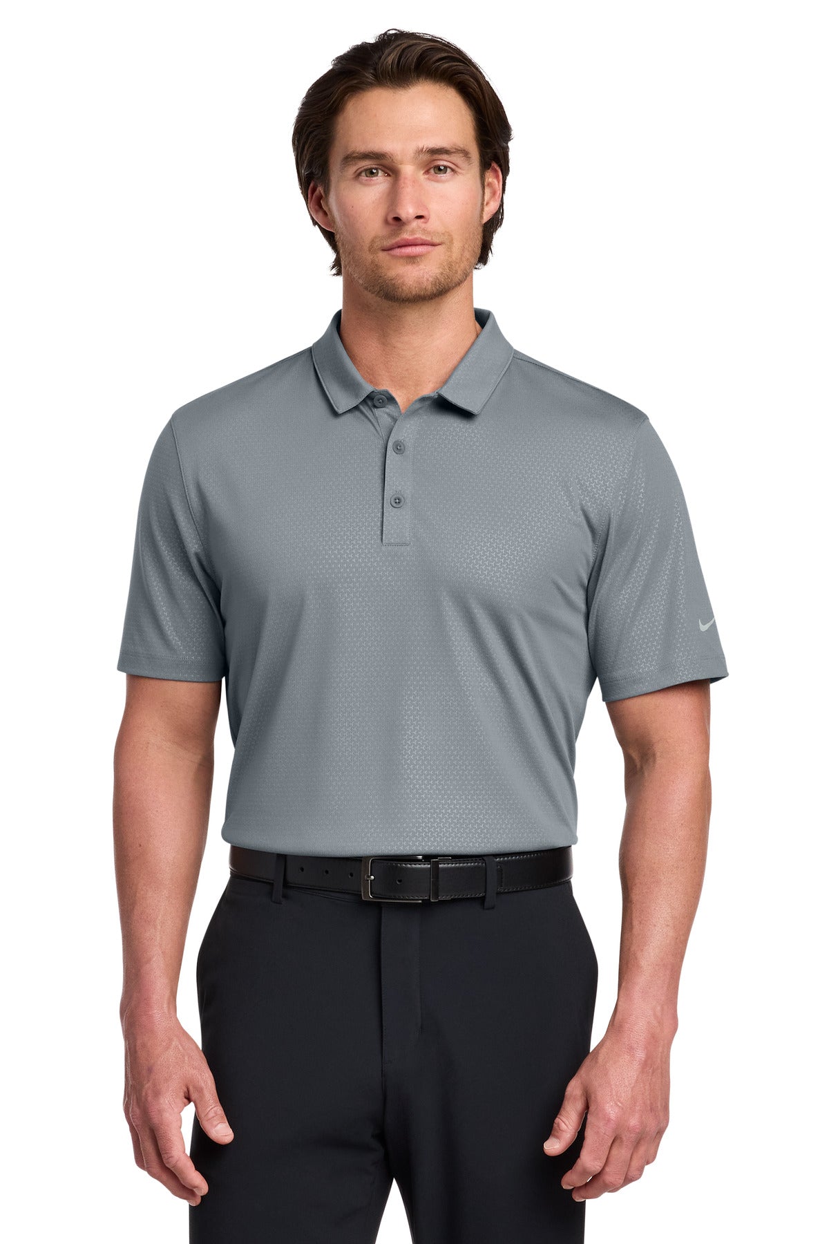 Nike Dri-FIT Embossed Tri-Blade Polo 838964 Cool Grey
