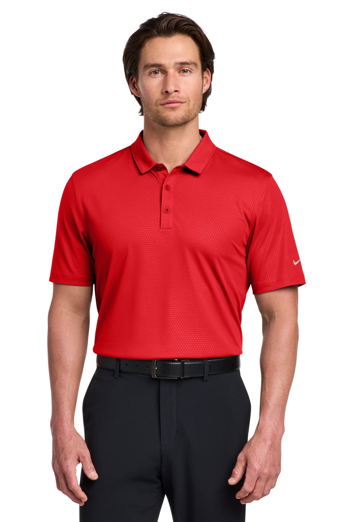 Nike Dri-FIT Embossed Tri-Blade Polo 838964 University Red