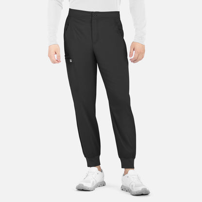 Matrix Mens 8501 Men's Half Elastic Waistband Jogger Black