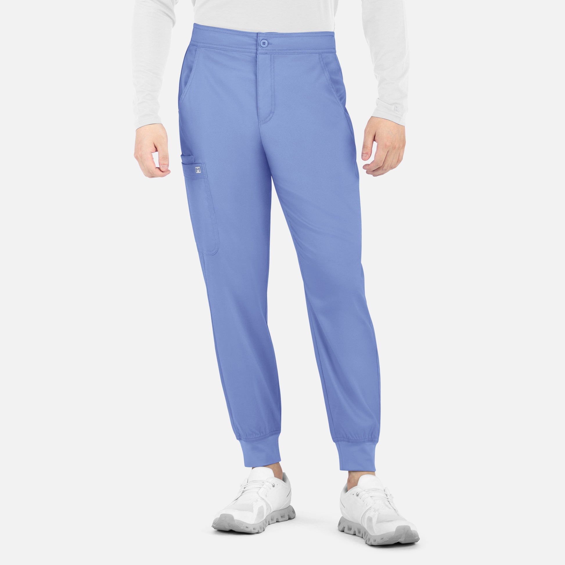 Matrix Mens 8501 Men’s Half Elastic Waistband Jogger Ceil Blue