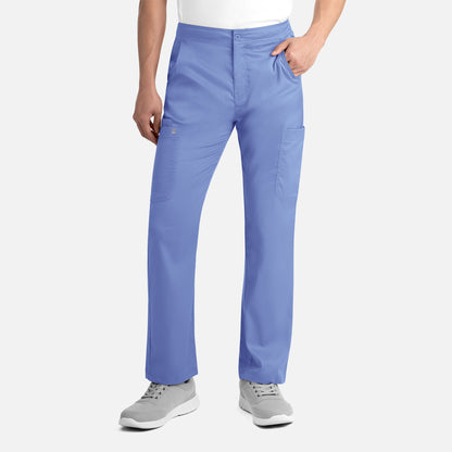 Matrix Mens 8502 Men's Half Elastic Waist Tapered Cargo Pant Ceil Blue