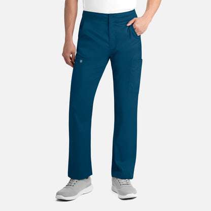 Matrix Mens 8502 Men's Half Elastic Waist Tapered Cargo Pant Caribbean Blue