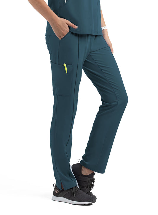 Matrix Impulse 8510 Women&#039;s Full Elastic Waist Tapered Leg Pant Caribbean Blue