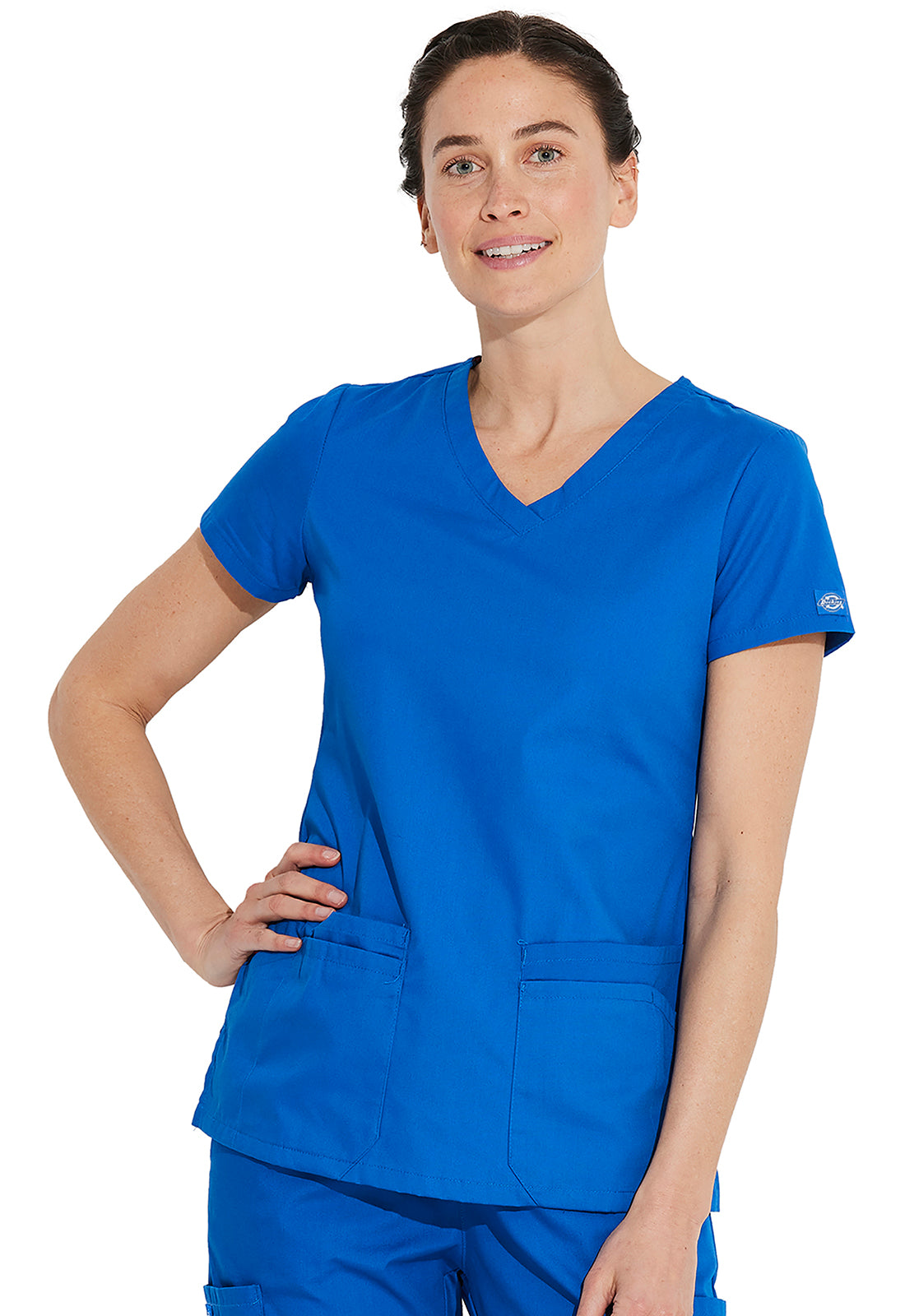 EDS Signature 85906 V-Neck Top Royal Model Image Front | Dickies