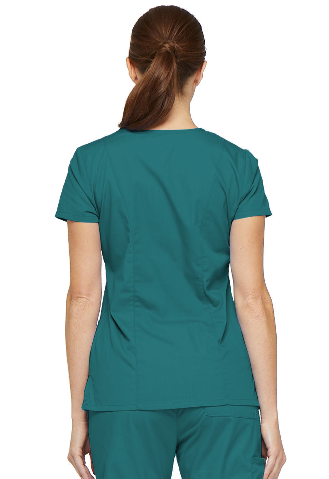 EDS Signature 85906 V-Neck Top Teal Blue Model Image Back | Dickies