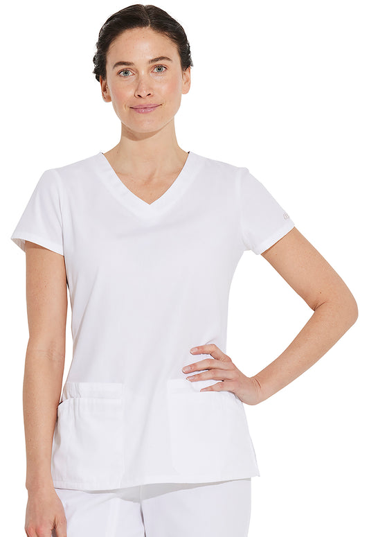 EDS Signature 85906 V-Neck Top White Model Image Front | Dickies