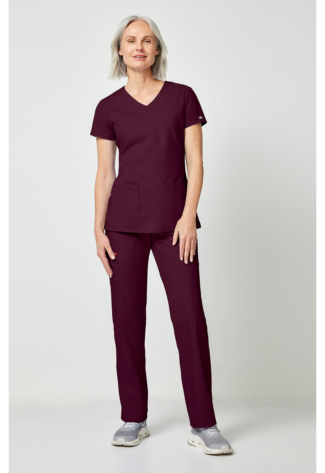 EDS Signature 85906 Women's V-Neck Scrub Top Wine