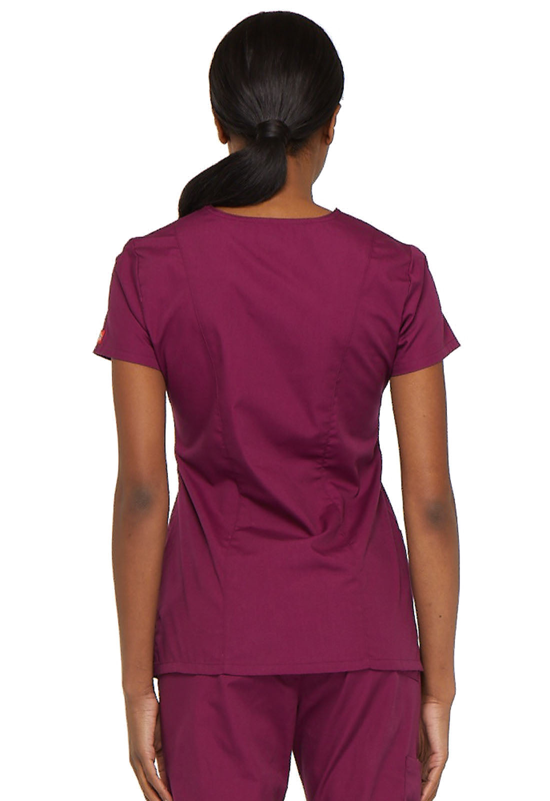 EDS Signature 85906 V-Neck Top Wine Model Image Back | Dickies