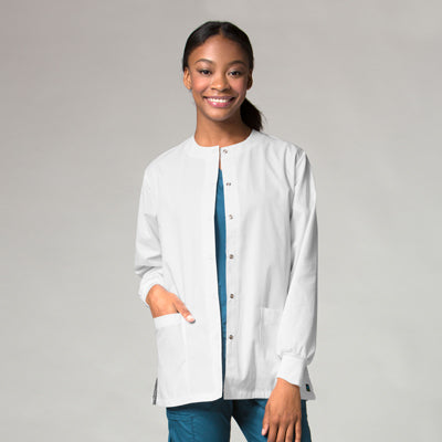 Core 8606 Unisex Snap Jacket White