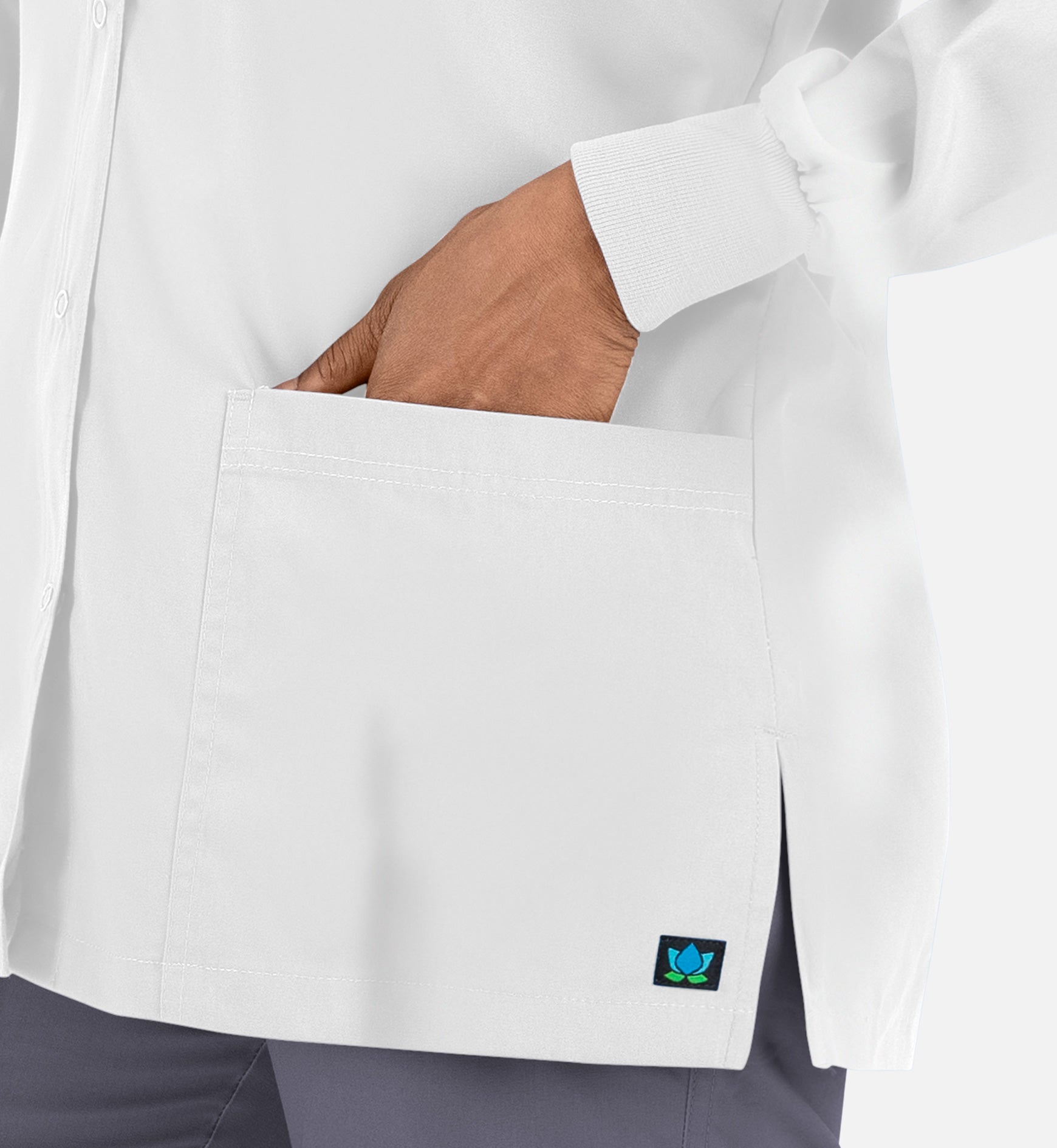 Core 8606 Unisex Snap Jacket White