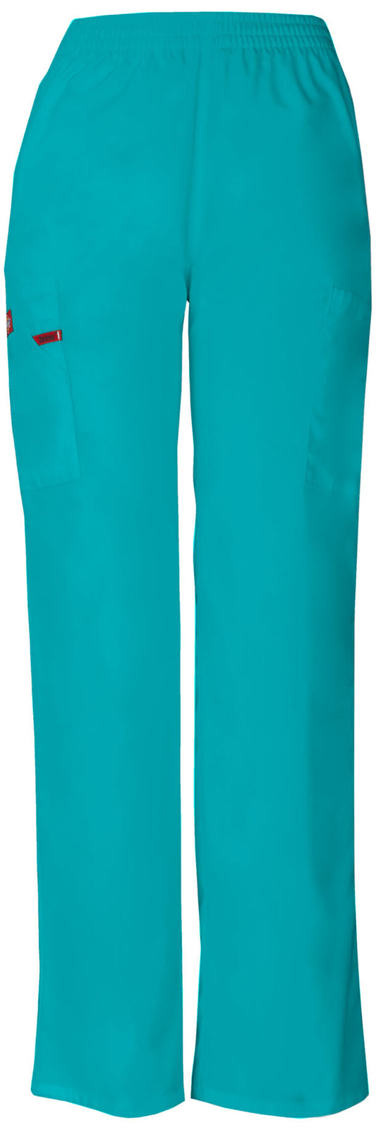 EDS Signature 86106 Natural Rise Tapered Leg Pull-On Pants Teal Blue Model Image Front | Dickies