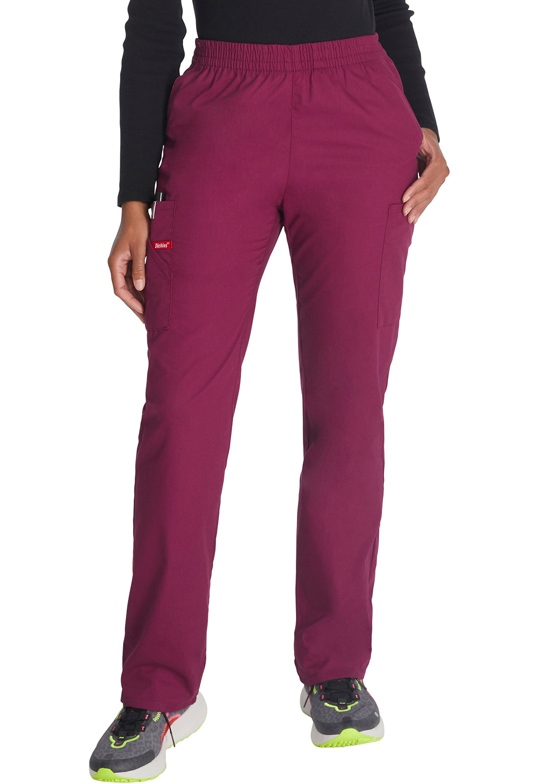 EDS Signature 86106 Natural Rise Tapered Leg Pull-On Pants Wine