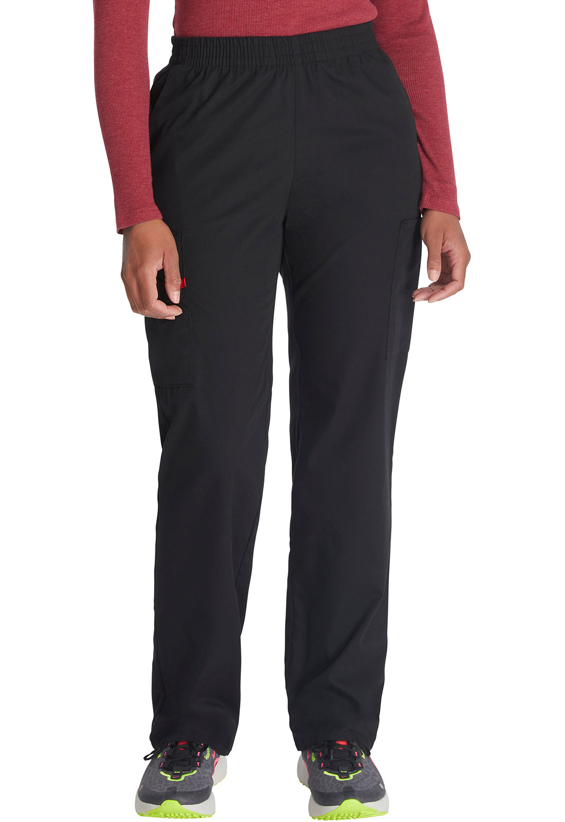 EDS Signature 86106 Natural Rise Tapered Leg Pull-On Pants Black Model Image Front | Dickies