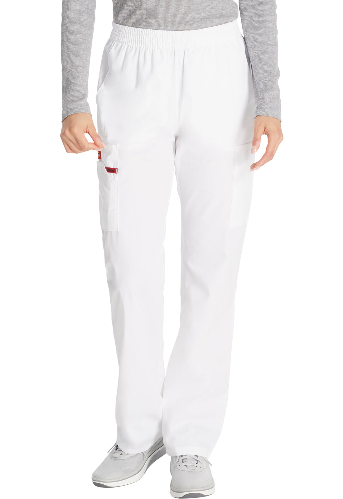 EDS Signature 86106 Natural Rise Tapered Leg Pull-On Pants White Model Image Front | Dickies