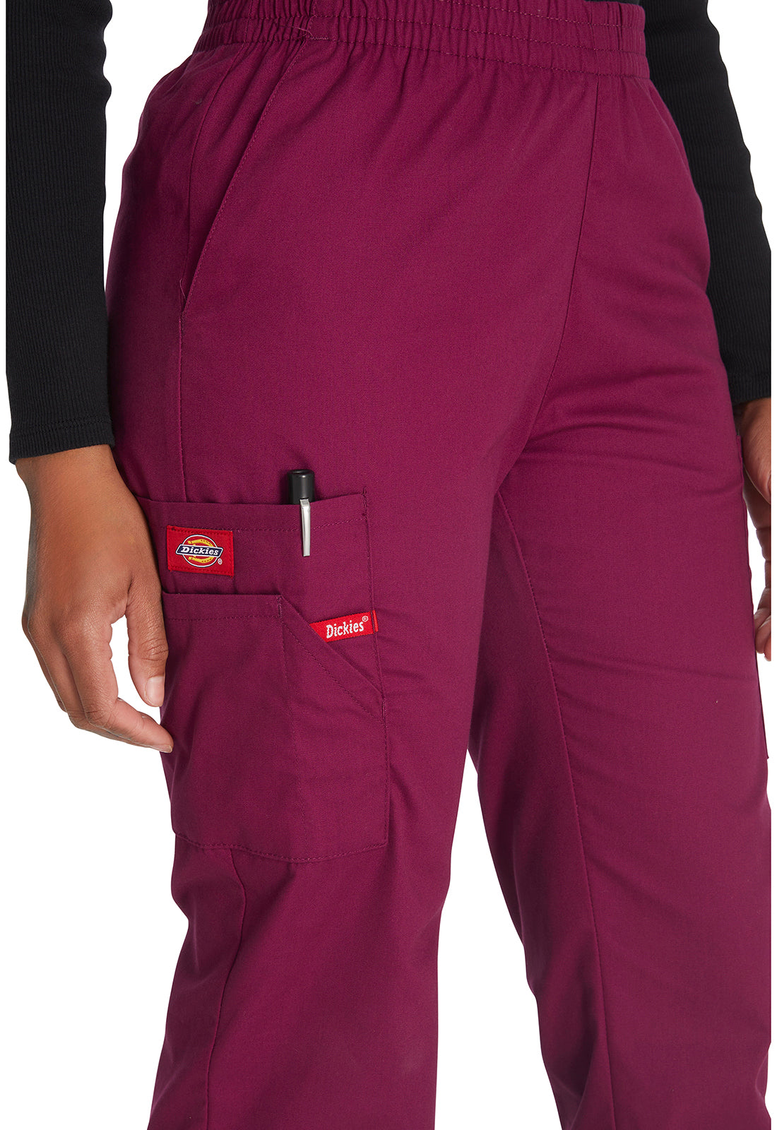 EDS Signature 86106 Natural Rise Tapered Leg Pull-On Pants Wine