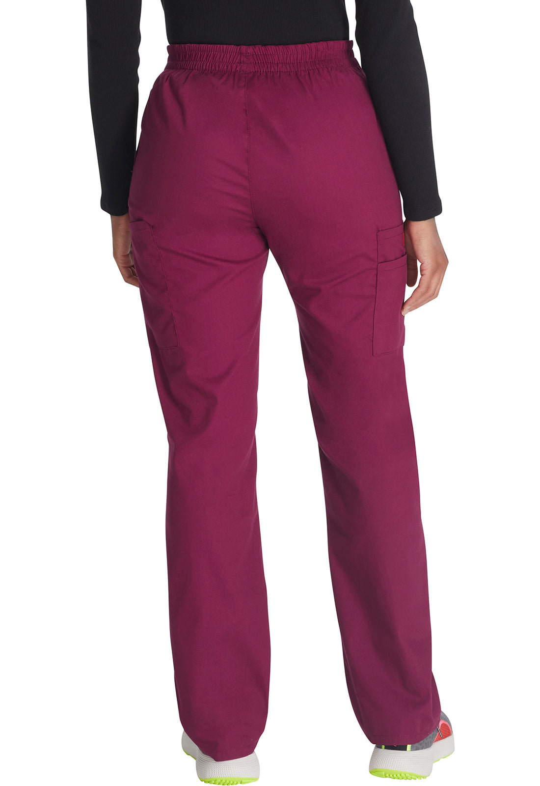 EDS Signature 86106 Natural Rise Tapered Leg Pull-On Pants Wine Model Image Back | Dickies