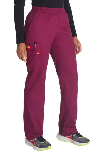 EDS Signature 86106 Natural Rise Tapered Leg Pull-On Pants Wine Model Image Left Side | Dickies