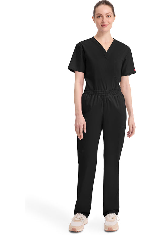EDS Signature 86106 Women's Natural Rise Tapered Leg Pull-On Scrub Pants Black