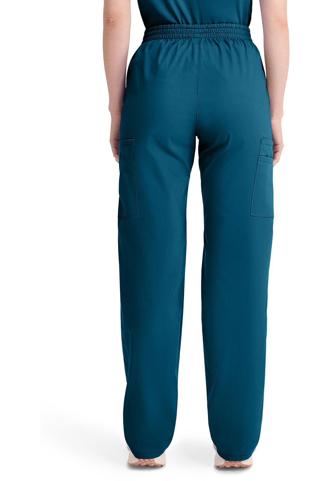 EDS Signature 86106 Women's Natural Rise Tapered Leg Pull-On Scrub Pants Caribbean Blue