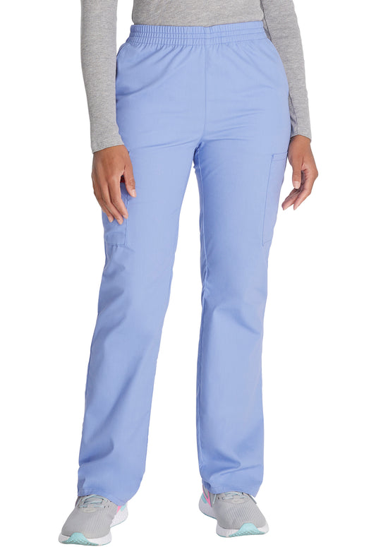 EDS Signature 86106 Women's Natural Rise Tapered Leg Pull-On Scrub Pants Ciel