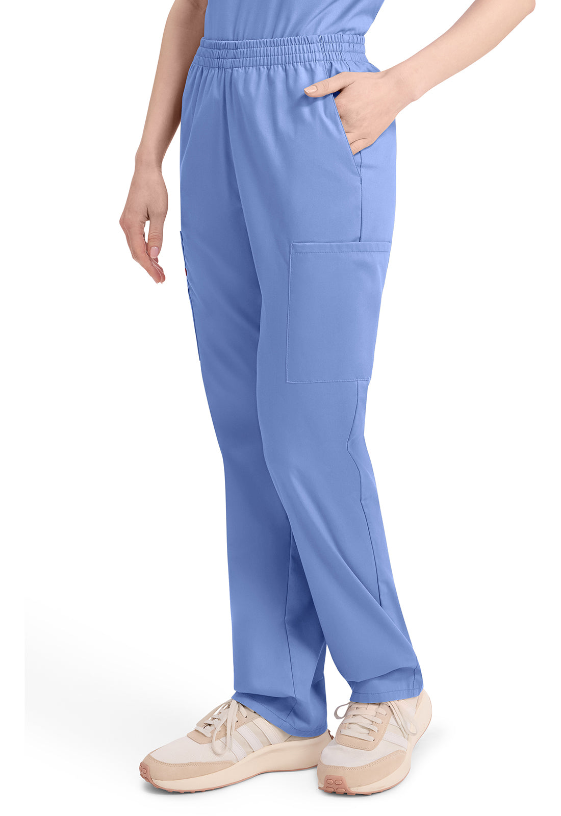 EDS Signature 86106 Women's Natural Rise Tapered Leg Pull-On Scrub Pants Ciel