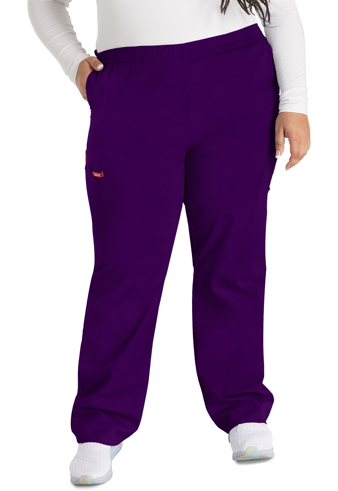 EDS Signature 86106 Natural Rise Tapered Leg Pull-On Pants Eggplant