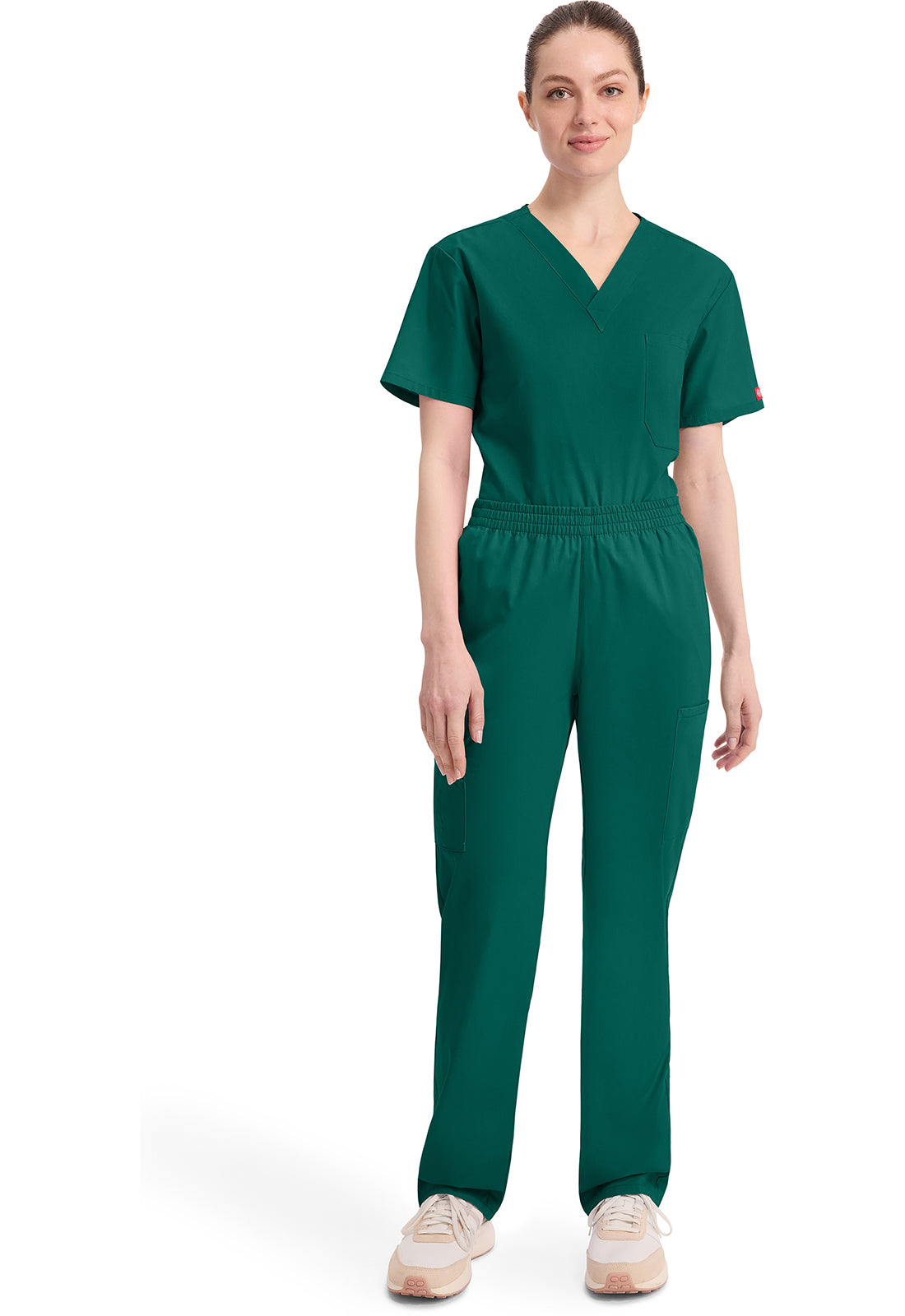 EDS Signature 86106 Women's Natural Rise Tapered Leg Pull-On Scrub Pants Hunter Green